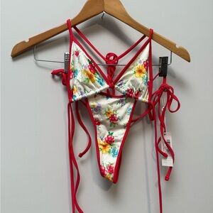 Frankie's Bikinis Red Floral Bikini (top only)​